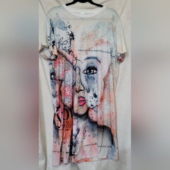 Pixie Lady XL Lounge Graphic Dress Art to Wear - Picture 1 of 7